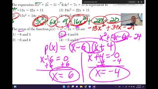 Algebra 1 Regents June 2018 Part I review video [upl. by Shanly]