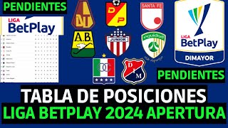 TABLA DE POSICIONES LIGA BETPLAY  TABLA DE POSICIONES LIGA BETPLAY 2024 APERTURA FECHAS PENDIENTES [upl. by Paddy103]