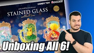 Re Ment Pokemon Stained Glass Figures Unboxing All 6 Figures [upl. by Carolyn]