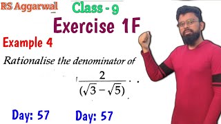 Rs Aggarwal Class 9 Exercise 1F Example 4 Rationalize the denominator of 2 by root 3 minus root 5 [upl. by Holtz]