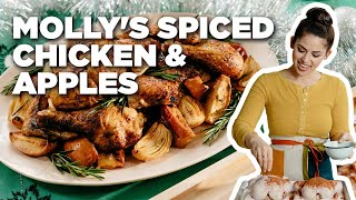 Molly Yehs Roasted Spiced Chicken and Apples  Girl Meets Farm  Food Network [upl. by Nykal]