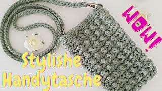 Kleine Tasche häkeln  Handytasche Häkelanleitung [upl. by Sy]