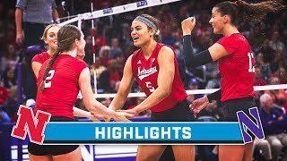 Nebraska at Northwestern  Highlights  Big Ten Volleyball  Oct 18 2023 [upl. by Notsehc]