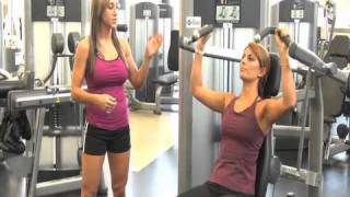 How to do a Shoulder Press using Life Fitness Equipment [upl. by Eilema130]