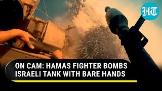 Hamas Fighter Blows up Israeli Tank In New AlQassam Video Four More Soldiers Killed In Gaza [upl. by Nomyad]