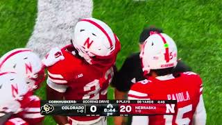 Dante Dowdell Touchdown Dylan Raiola pass to Jaylen Lloyd Nebraska Husker Football Colorado 9724 [upl. by Ecydnac565]