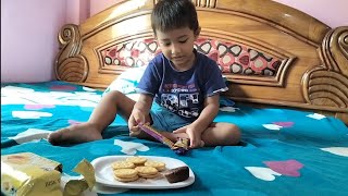 Baby eating Biscuit video Aahil playing  Rhymes baby playing [upl. by Ruford]