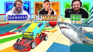 CARA A CARA ÉPICO CON IBAI  DJMARIO Y AMIGOS UN TIBURÓN  GTA V ONLINE [upl. by Zandt954]