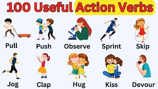 100 Action Verbs  Vocabulary for kids  kidslearning classroomlanguage phrasalverbs [upl. by Lzeil]