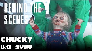 Devon Sawa Shows How The Goriest Chucky Scenes Are Created  Chucky TV Series S3  SYFY amp USA [upl. by Noremmac936]