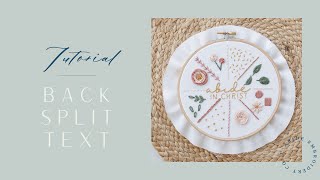 How To Back Split Text  Embroidery Tutorial by Abide Embroidery Co [upl. by Arual]