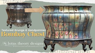 How to Chalk Paint a Textured Grunge Bombay Dresser [upl. by Adiraf]