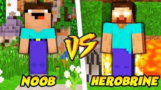 NOOB VS HEROBRINE  TROLL NOOBA W MINECRAFT [upl. by Ydak]