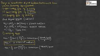 DSP83 Problem on bandpass Butterworth filter design in digital signal processing  EC Academy [upl. by Arhna]