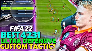 The BEST ULTRA DEFENSIVE CUSTOM TACTICS in FIFA 22  4231 CUSTOM TACTICS  FIFA 22 CUSTOM TACTICS [upl. by Kenna]