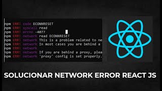 Network Error CreateReactApp ECONNRESET  Como solucionarlo React JS [upl. by Elephus]