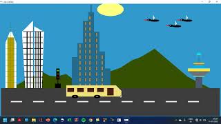 Simple city scenery opengl cg projects  VTU 6th Sem CSE Project [upl. by Delamare]