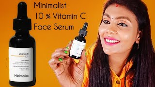 Minimalist 10  Vitamin C Serum  Glowing Skin  Reduce Dark Spots amp Pigmentation [upl. by Axel]