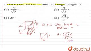 In face centred cubic unit cell edge length is [upl. by Maida754]