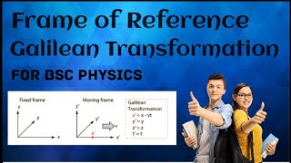 Frame of reference  Galilean Transformation velocity Transformation  BSc Physics [upl. by Gildas]