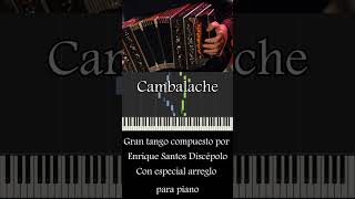 SHORTS CAMBALACHE  Piano tutorial [upl. by Annaiviv232]