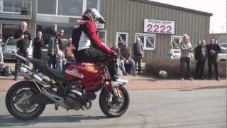 Stunt Ducati Monster Motorcycle Season startup Part 1 [upl. by Delphina]