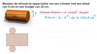 Inhoud en oppervlakte van een cilinder [upl. by Yellek411]