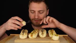 MINI PIZZA BUNS ASMR MUKBANG EATING [upl. by Nerty]