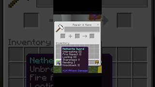 Best Enchantment for your SWORD in minecraft AnujGamix minecraft shorts [upl. by Dahle241]