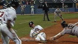 92 NLCS Gm 7 PITATL Bream beats Bonds throw [upl. by Delores]