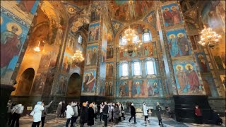 Inside of The Church of The Savior on Spilled Blood in St Petersburg Russia [upl. by Delwyn]