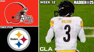 Steelers vs Browns  Week 12 Simulation  Russell Wilson  Madden 25 Gameplay [upl. by Odlaw791]