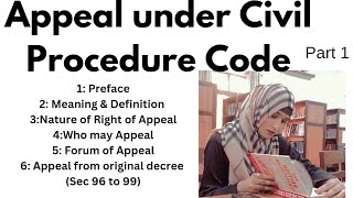 General Introduction of Appeal Sec 96 to 99 Appeal from Original Decree  Grounds of First Appeal [upl. by Tterb]