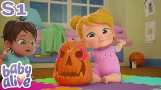 👶 Baby Alive  Spooky Party  DOUBLE EPISODE  Kids Videos [upl. by Ailito207]