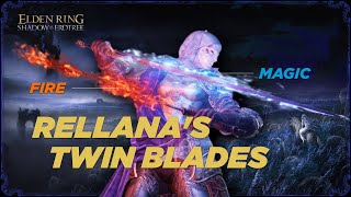 Elden Ring DLC  Rellanas Twin Blades The Fire Tornado Build Guide amp Showcase  Hybrid DEX [upl. by Nicholl823]