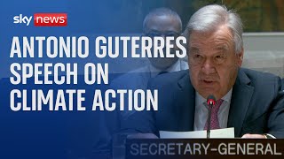 Watch UN Secretary General António Guterres speech on climate action [upl. by Ahsino]