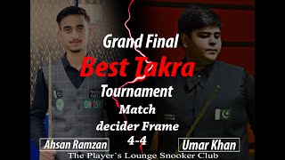 Ahsan Ramzan vs Umar Khan decider Frame 44 The Players Lounge Snooker Club [upl. by Ykroc]