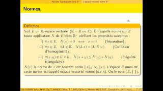 Topologie dans Rn partie 2 la norme [upl. by Trellas]