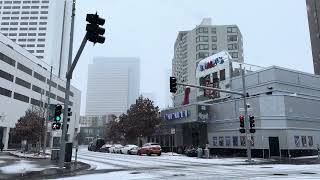 Winter in Downtown Minneapolis Snowfall on Nicollet Mall 2024  4K HDR Walking [upl. by Odracer]