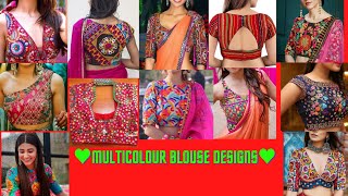 Beautiful Multicolour Blouse Design  latest Multicolour Blouses For Saree amp Lehenga  fashionstyle [upl. by Uzial]