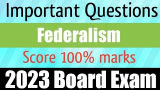 federalism chapter 2 class 10 civics most important questions answers 2023 [upl. by Gromme]