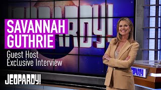 Savannah Guthrie Jeopardy Guest Host Exclusive Interview  JEOPARDY [upl. by Ocirema]