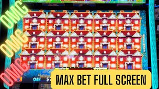 🤩 FULL SCREEN OF MANSIONS 🤩 MAX BET HUFF N MORE PUFF INSANE HANDPAY [upl. by Airotna]