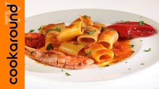 Paccheri con guazzetto di crostacei  Pasta scampi astici gamberi [upl. by Stead965]