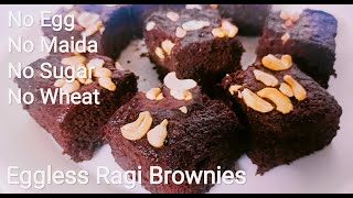 Eggless Raggi Brownie Recipe In MalayalamNo Maida No Wheat No suger [upl. by Leanatan]