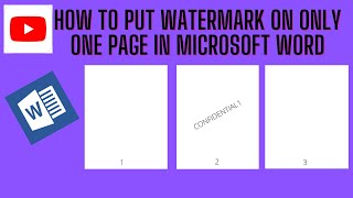 How to insert custom watermark on a specific page of a document [upl. by Ellennej]