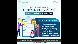 Get our Services from Topic Selection to Final Thesis Submission Call us at 06264689448 [upl. by Middleton]