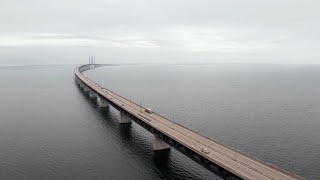 Aerial Views of Oresund Bridge Sweden [upl. by Hillie]