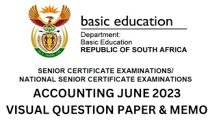 Accounting Paper 1  June 2023  Grade 12  Visual Question paper amp Memo [upl. by Norse]