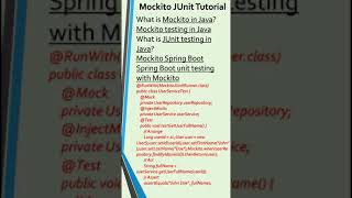 Mockito JUnit tutorialMockito Junit Tutorial Spring BootMockito tutorialMockito testing in Java [upl. by Atillertse]